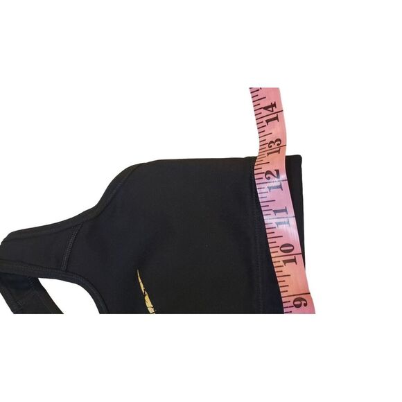 Nike Sports Bra Womens Small Dri-Fit  Black Gold Swoosh Criss Cross Back Workout - Picture 12 of 12